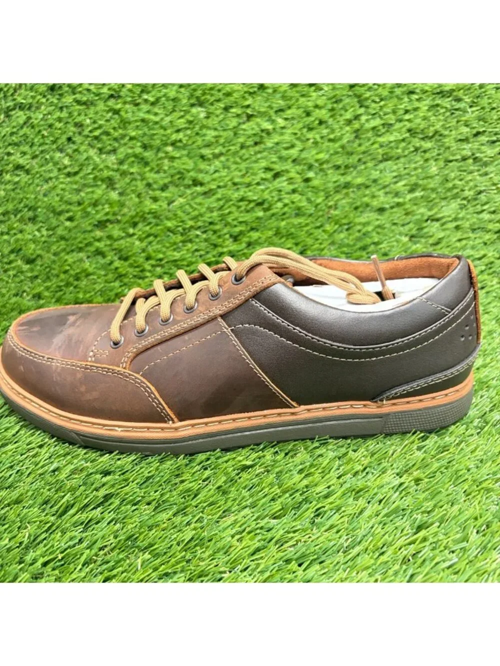 Florsheim Gridley Mens Size 9 Brown Leather Steel Toe Safety Work Oxford Shoes